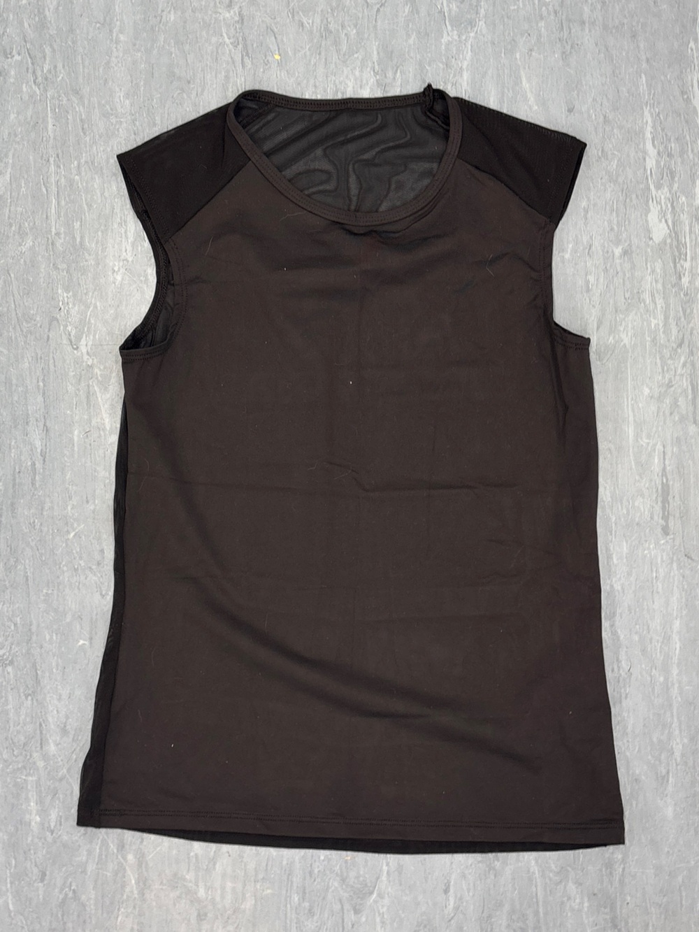 Classic Black Sleeveless Boys Back Mesh Dance Top